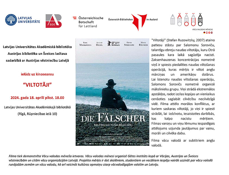 Vācu valodas mēneša ietvaros piedāvājam Austrijas un Vācijas  filmas “Viltotāji” konoseansu