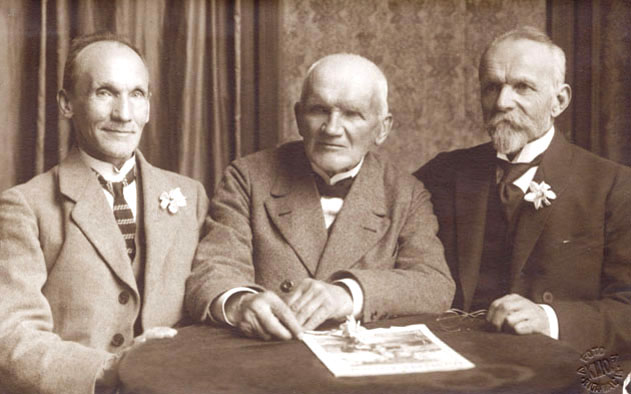 Teodors Zeiferts, Matīss Kaudzīte and Jānis Misiņš 
