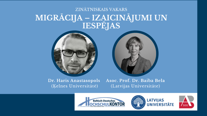 LU Akadēmiskajā biblotēkā notiks zinātniskais vakars “Migrācija – izaicinājumi un iespējas” ar Ķelnes Universitātes profesora Dr. Haria Anastasopola vieslekciju