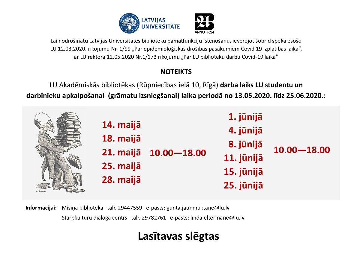 Bibliotēkas darba laiks